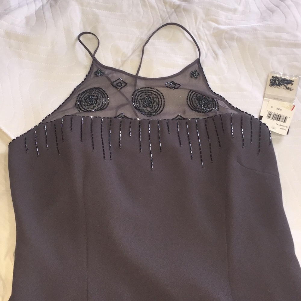 Evening wear dress w/ criss-cross back